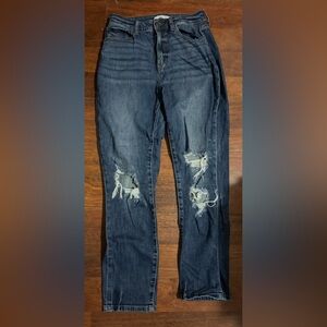 BKE Willow Root Cute  Curvy Mom Jeans with rips -came that way